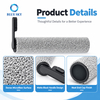 Replacement roller brush and two pleated filters compatible with Tinecos GO H2O HammerHead wet and dry floor washers