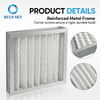 294 × 294 × 45 mm G4 pleated panel air filter with synthetic media, support mesh and metal frame for HVAC pre-filtration