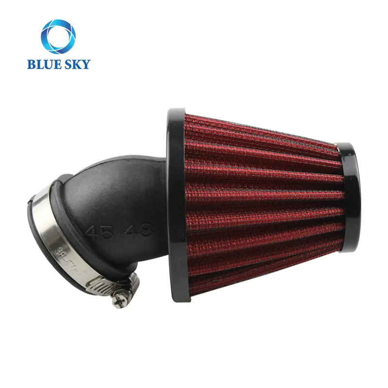 Universal Motorcycle Air Filter 35 48 50 mm Clamp-on 45 90 Degree Bend Inlet Intake Filter for Motorbike Accessories