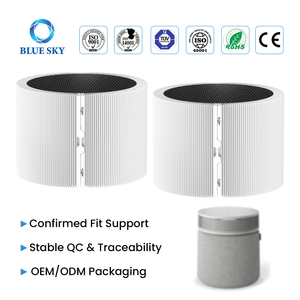 3-in-1 HEPA activated carbon replacement filter compatible with Blueair Blue Signature SP4i air purifier for particle and odor filtration