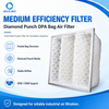 Diamond pocket paint mist medium efficiency filter with honeycomb media for spray booth exhaust and overspray capture