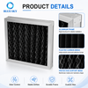 Aluminum frame pleated activated carbon panel air filter for HVAC ventilation odor control with custom size OEM ODM supply