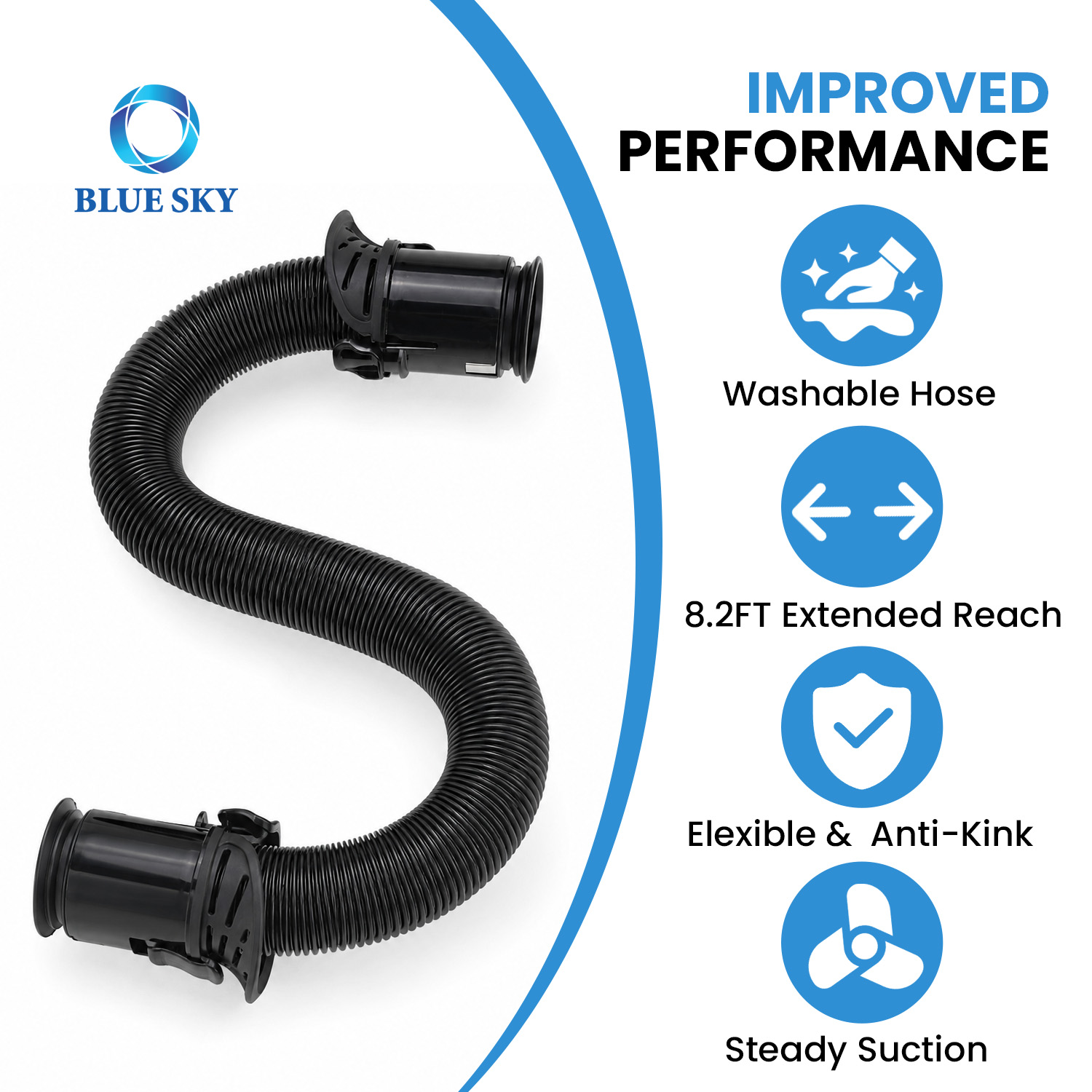 105FP900 Replacement vacuum hose compatible with selected Shark DuoClean Lift-Away LA455 LA700 UV900 UV950 models