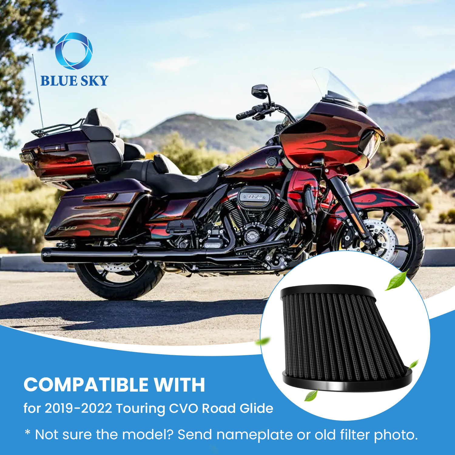 29400384 Heavy Breather air filter element compatible with selected Harley-Davidson Softail 117 and Touring CVO motorcycles