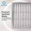 Pleated synthetic fiber HVAC panel filter helps capture dust lint fibers and common airborne particles in ventilation systems