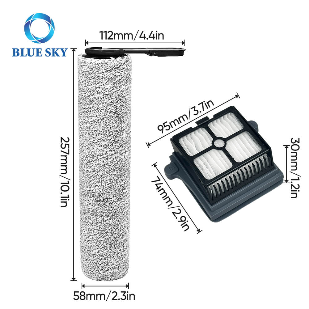 Size of Vacuum Brush Filter Replacement Kit for Tineco Floor One Stretch S6 Vacuum Cleaner
