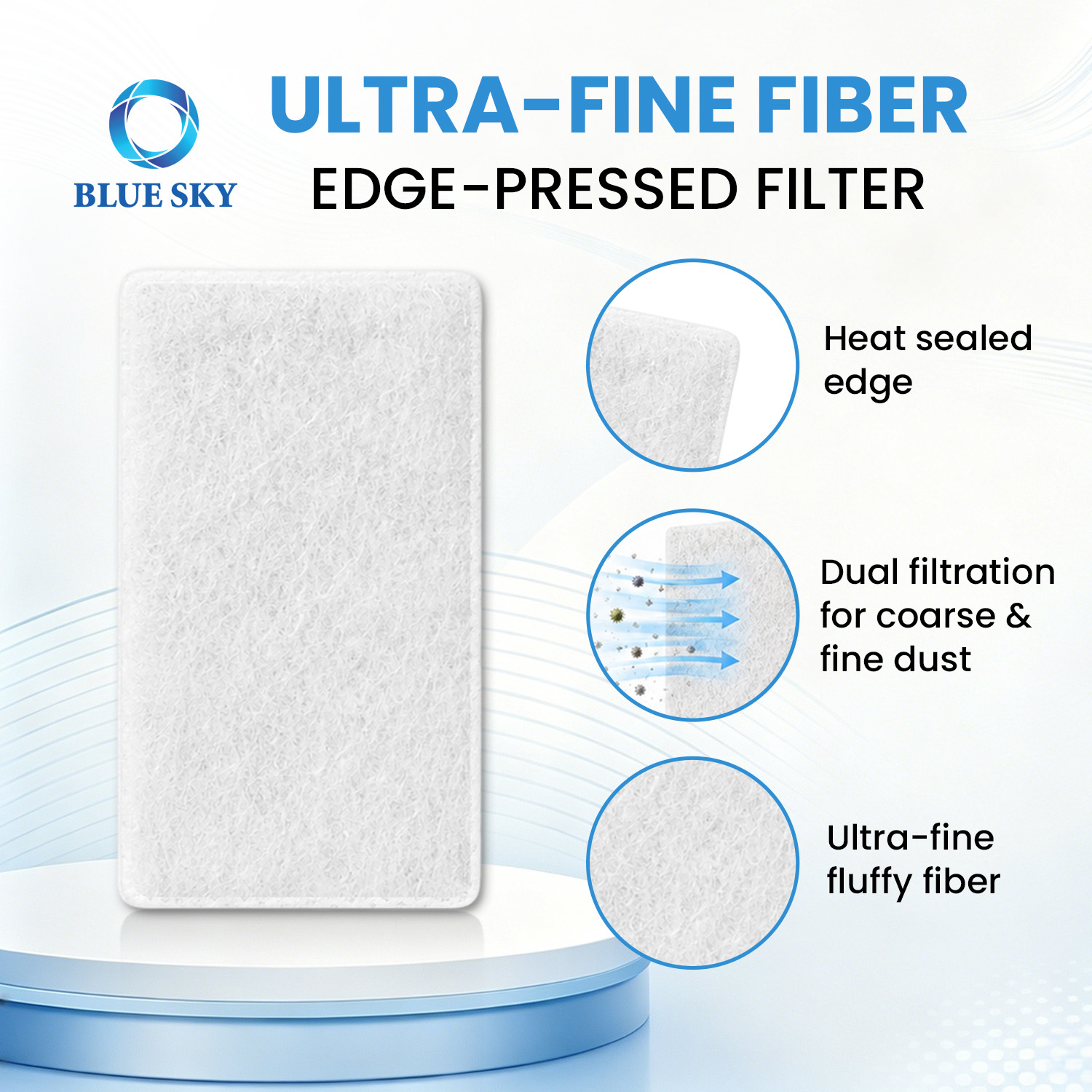 White CPAP air filters compatible with ResMeds AirSense 10, AirCurve 10 and S9 in sealed-edge and no-edge styles