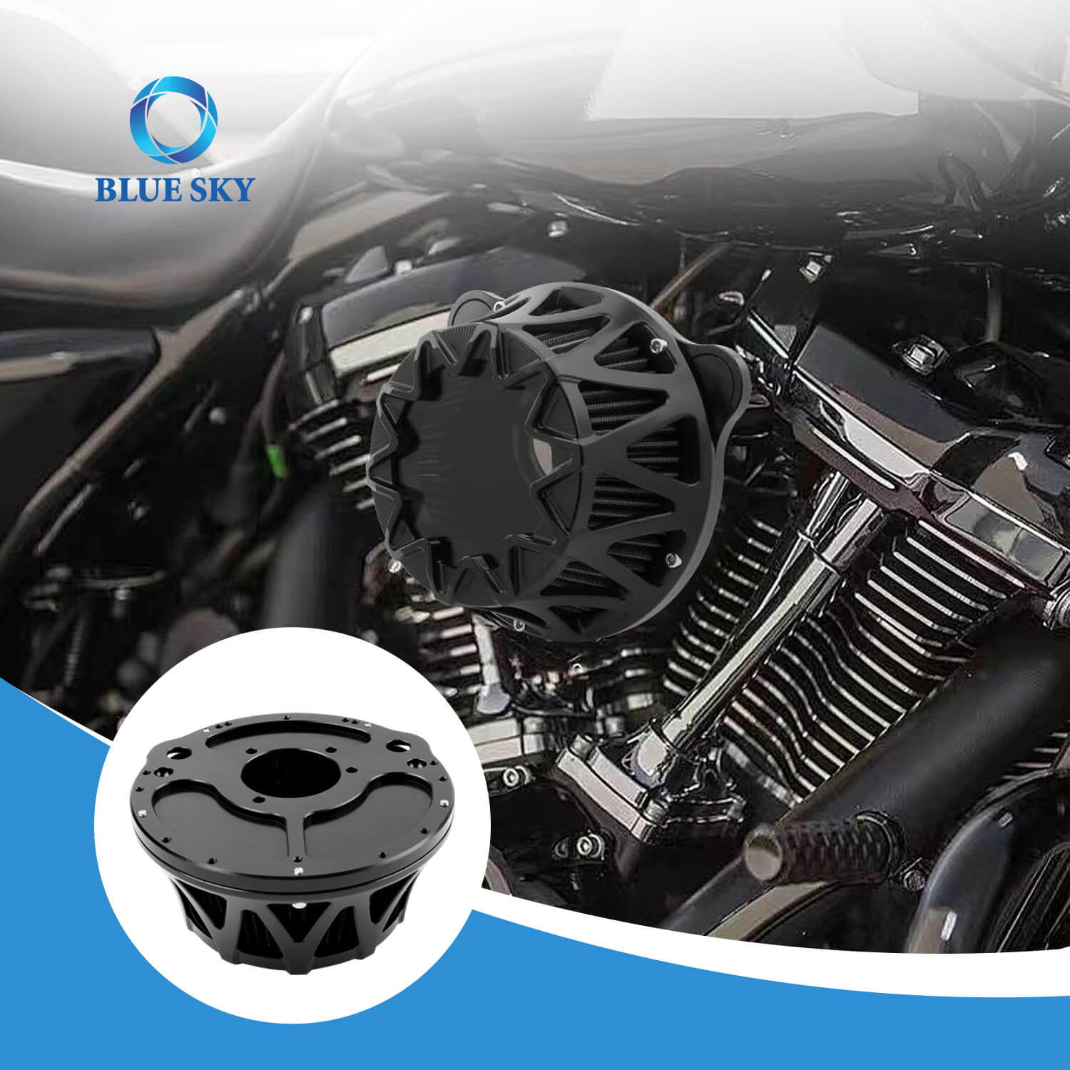 Motorcycle Air Cleaner Filter Replacement for Harley FLTRX FLHR Softail 107 Slim Breakout Intake 18-23 M8