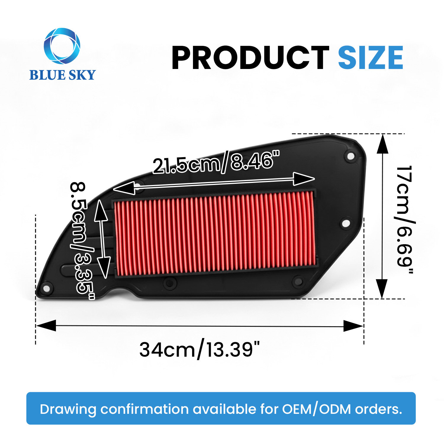 High performance motorcycle air filter replacement for KYMCO Downtown 300 350 series 2009-2016 scooter engine air filter