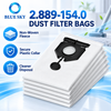 White nonwoven replacement dust bag with plastic collar, compatible with Karchers NT 30/1 vacuums using part 2.889-154.0