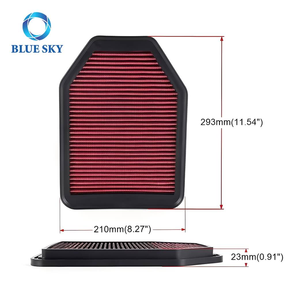 Size of k&n 33 2364 filter replacement fits for Jeep Wrangler 2006-2018