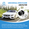 70mm cold air intake bypass valve filter universal clamp-on high flow engine protection air filter for automotive intake system