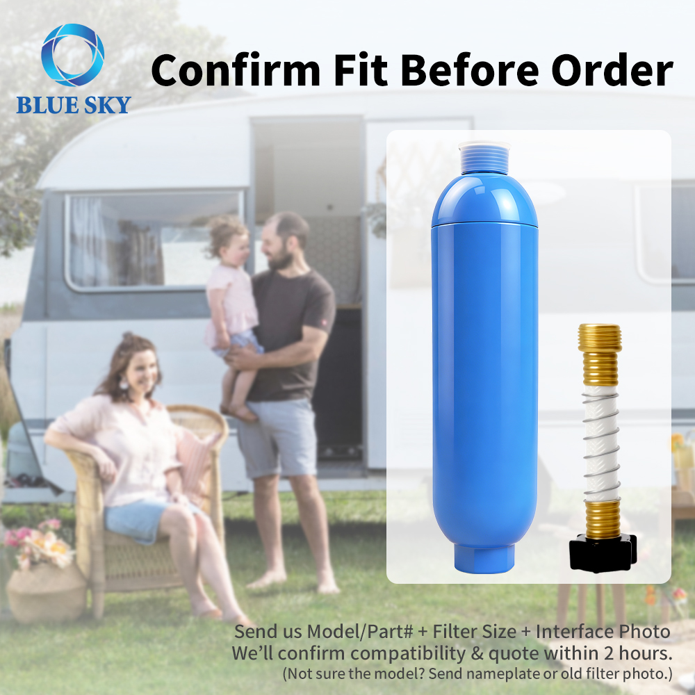 RV inline water filter replacement compatible with Camco 40043 garden hose outdoor filtration system with hose protector 