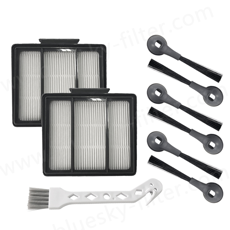 2 HEPA Filters + 6 Side Brushes + 1 Cleaning Tool Replacement Set for Shark R101AE RV1001AE Robot Vacuum Cleaners 