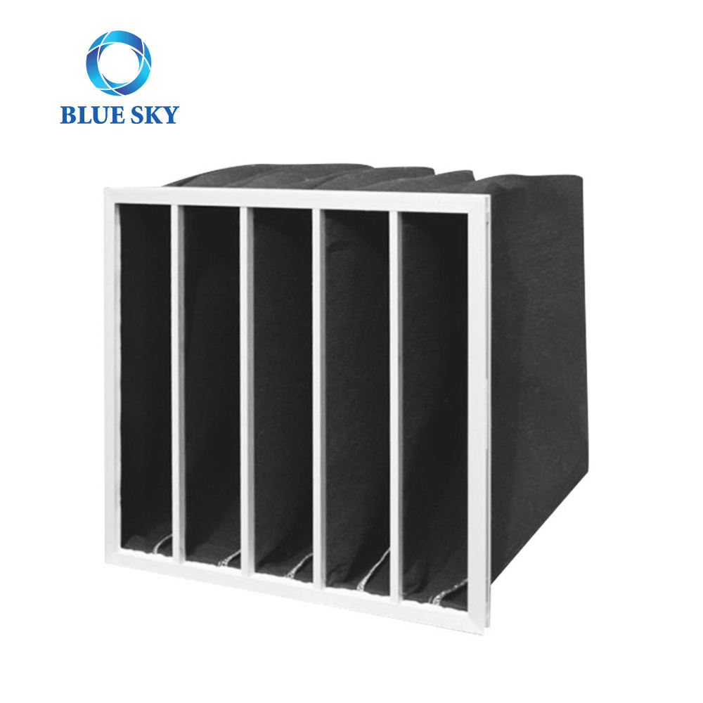 Customized G2 G4 M5 M6 F7 F8 F9 Medium Efficiency Activated Carbon Aluminum Frame Pocket Bag Air Filter For HVAC Cleaning Room