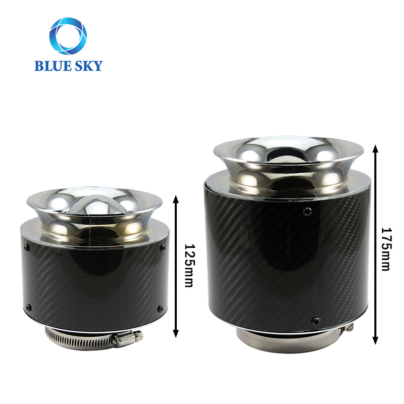 Universal High Performance Car Modified Carbon Fiber Mushroom Head High Flow Air Intake Filter Auto Parts Accessories
