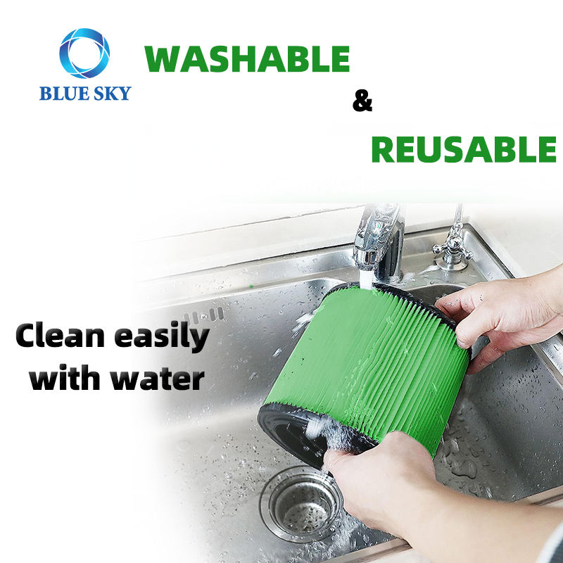 Washable and Reusable 90344 Cartridge Filter Replacement for Shop Vac 4-16 Gallon Wet Dry Vacuum Cleaner Accessories