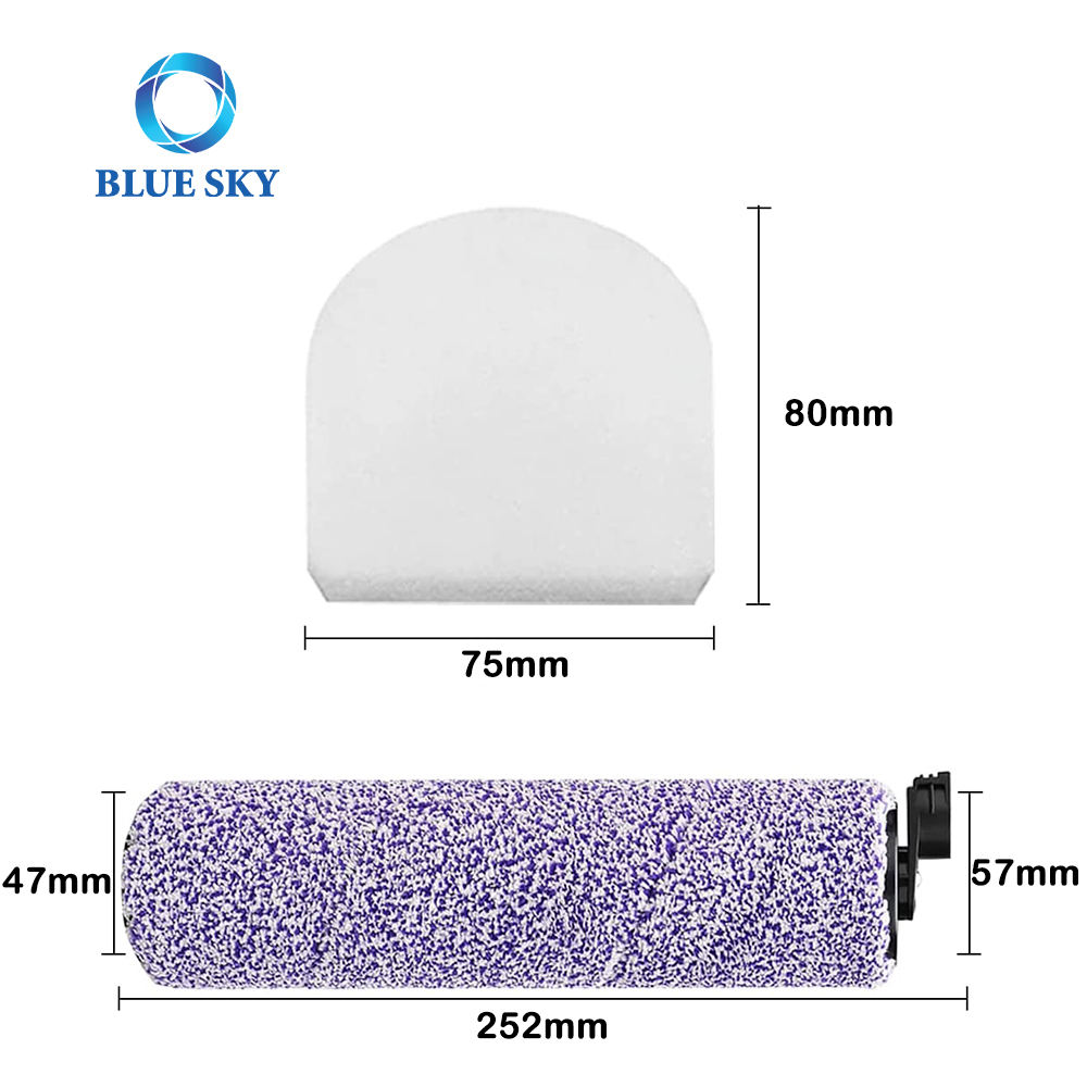 Roller Brush and Foam Filter Kit for Shark WD101 WD201 WD100 WD200 HydroVac Cordless Pro XL 3 in 1 Vacuum Cleaner