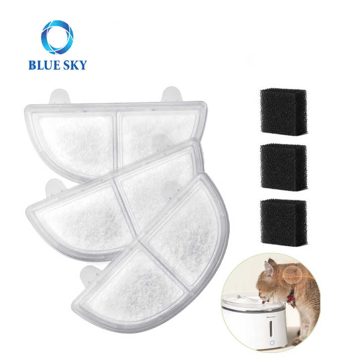 Pet Water Fountain Filter Replacement for Wf20/CF20 Wireless Pumps Cat Water Fountain, Sponge Filter With Activated Carbon 
