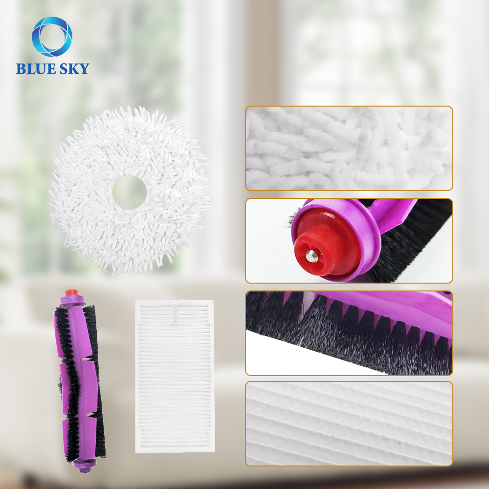 Vacuum Cleaner Parts for Midea V12 V10 W11 Robot Vacuums Roller Brush Side Brush Mop Cloth Dust Bag HEPA Filter Replacement