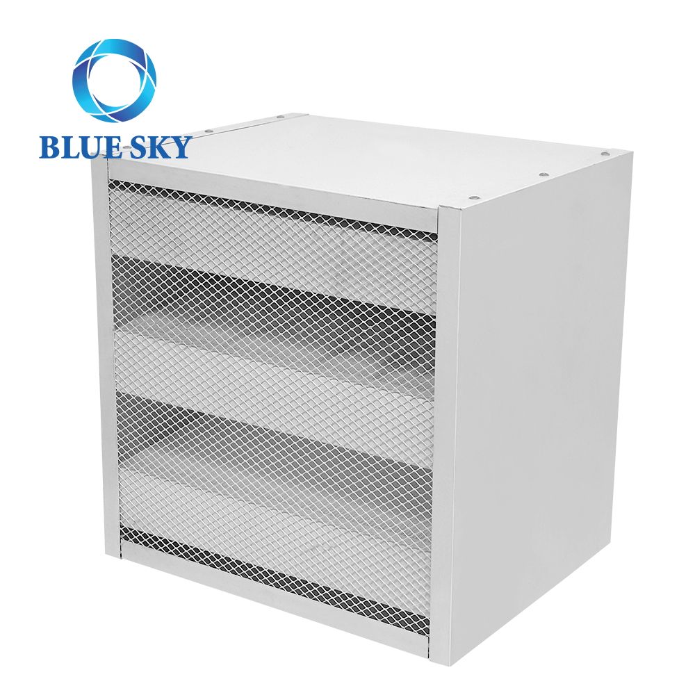 380*380*290mm V-Bank High Efficiency Aluminium Frame Box Ventilation Air Conditioner HVAC Laminar Air Flow HEPA Filter