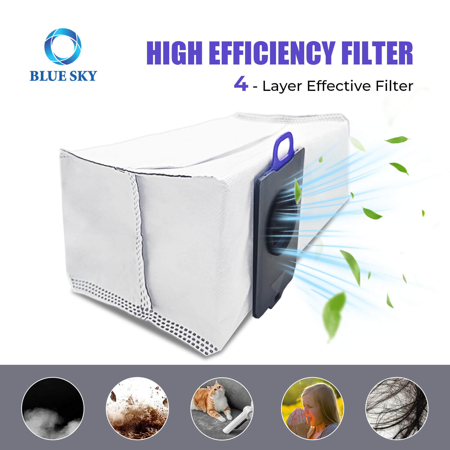 4-Layer High Efficiency Filter, Dust Bags for Narwal Freo Z Ultra Robot Vacuum Cleaner