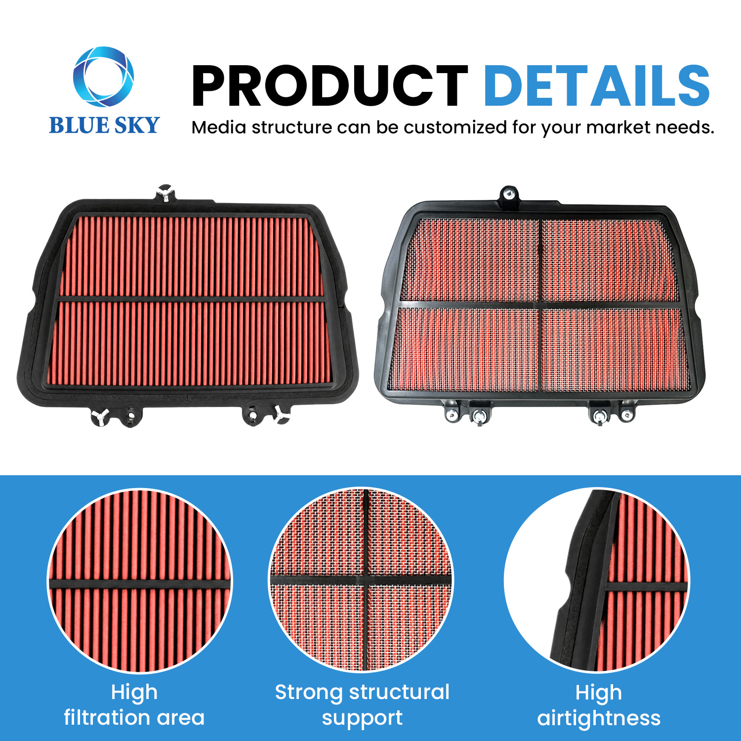 Motorcycle air filter replacement fit for Tigers 800 XC XCX XR XRX 2010-2019, reference part T2200557 intake filter