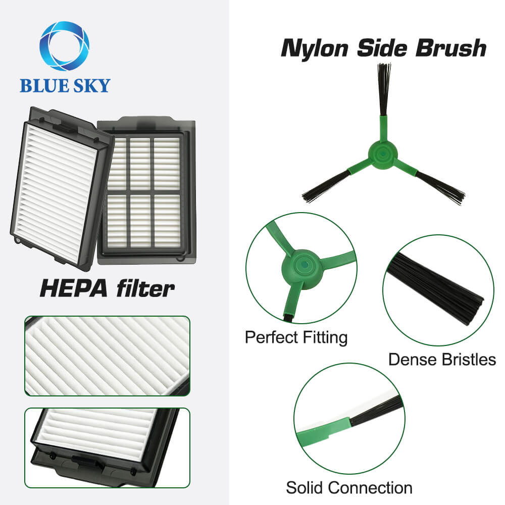 Details of side brush and filter for IRobot Roomba Plus 505405 Combo Robot Vacuum Cleaner