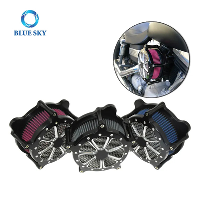 Luftfiltereinsatz Für Harley Motorräder – Passend Für Sportster, Touring, Dyna, Softail | Blau, Waschbar