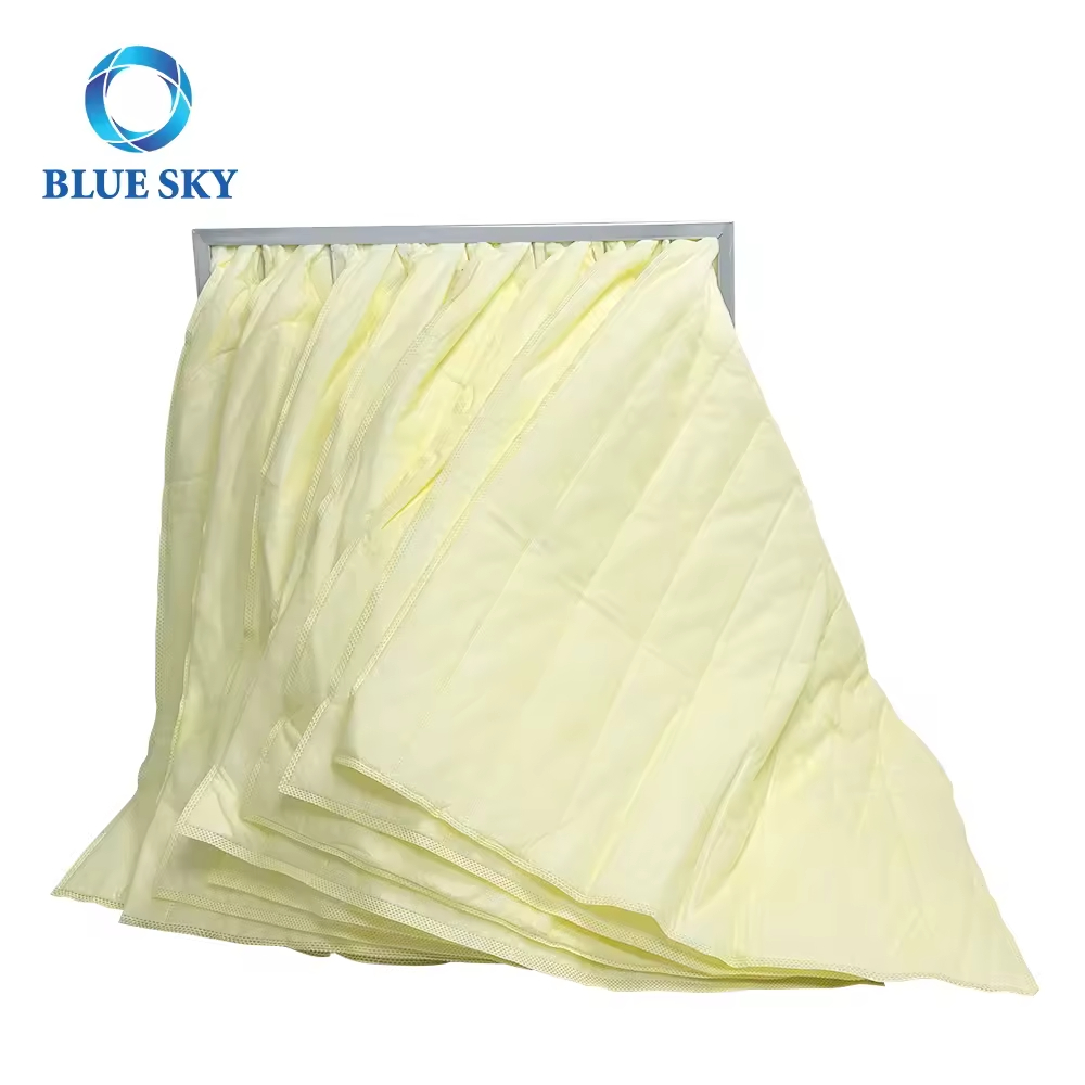 Medium Efficiency Pocket Filter F8 F9 Fiberglass 590*590*740mm HVAC Filter Bag