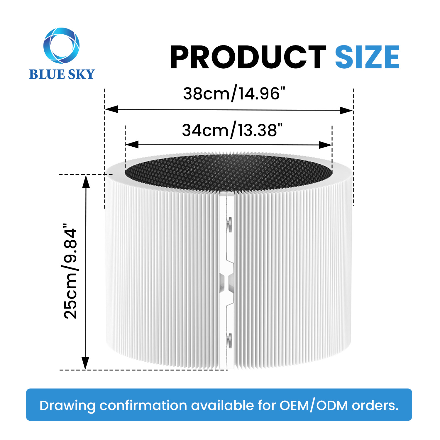 3-in-1 HEPA activated carbon replacement filter compatible with Blueair Blue Signature SP4i air purifier for particle and odor filtration