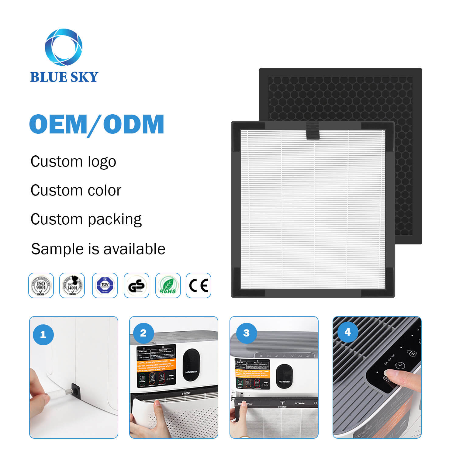 Blue Sky Filter Wholesale Air Purifier filter for HY4866 Genuine