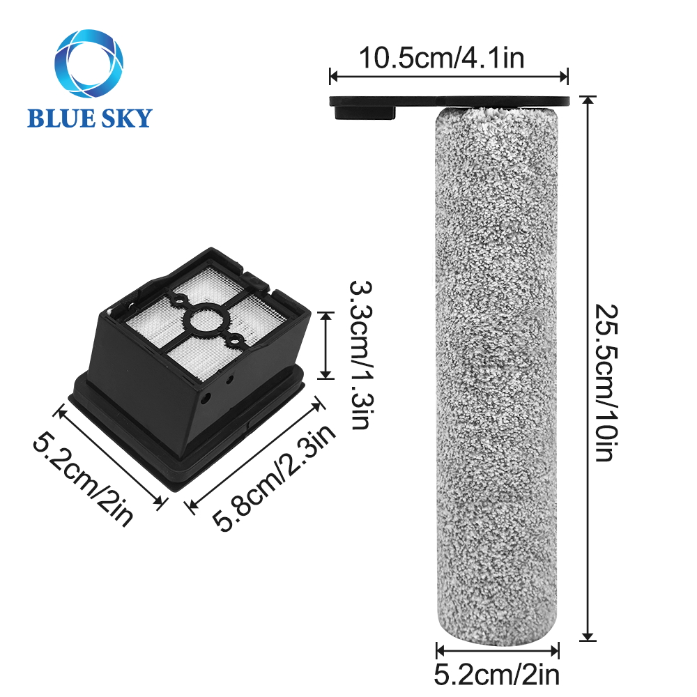 Size of Roller Brush and Filter Kit Replacement A500G500 for Haier ProPlus Floor Scrubber