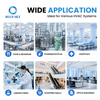 Aluminum frame flat panel pre-filter with white synthetic fiber media and metal grid support for HVAC and AHU ventilation systems