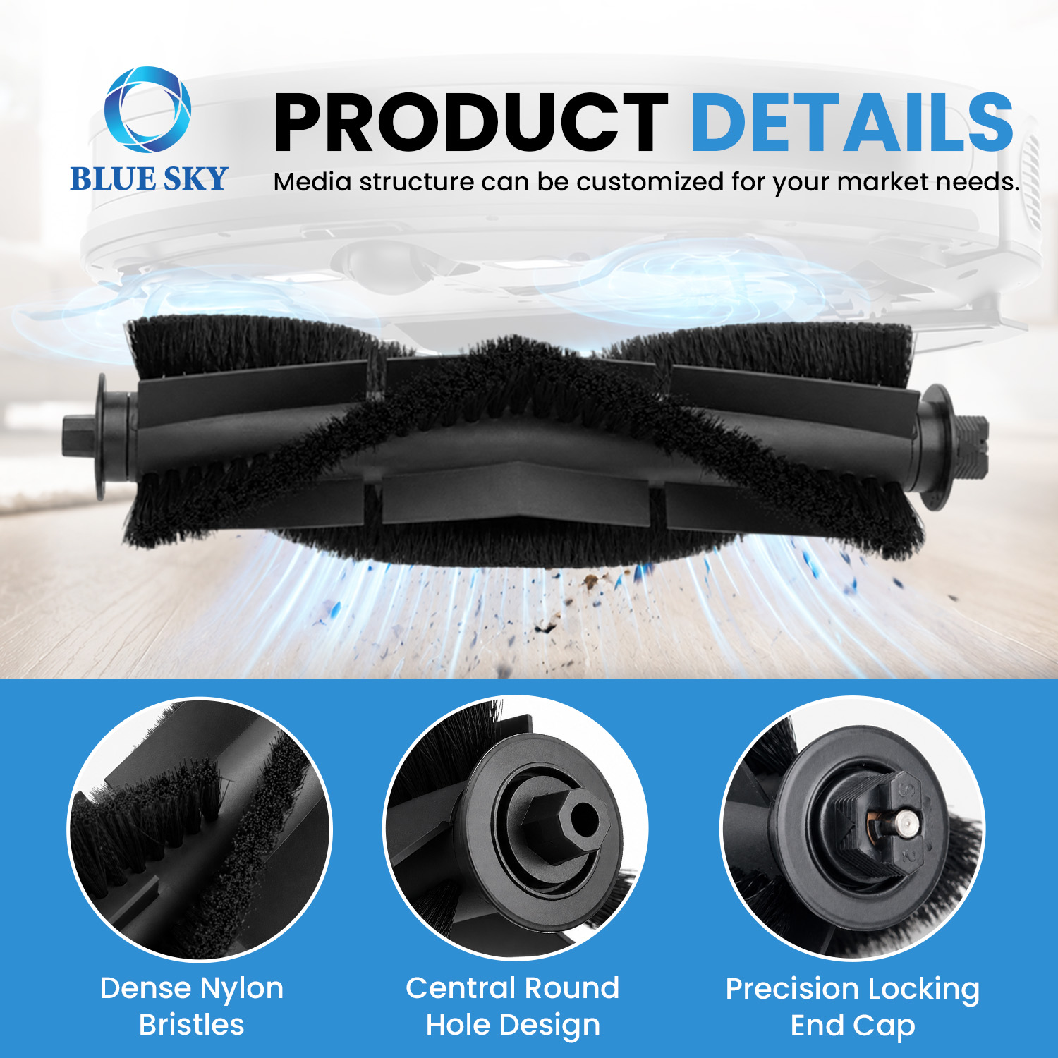 Robot vacuum replacement parts kit fit for Tikoms G8000 Max with roller brush side brushes and mop pads for routine maintenance
