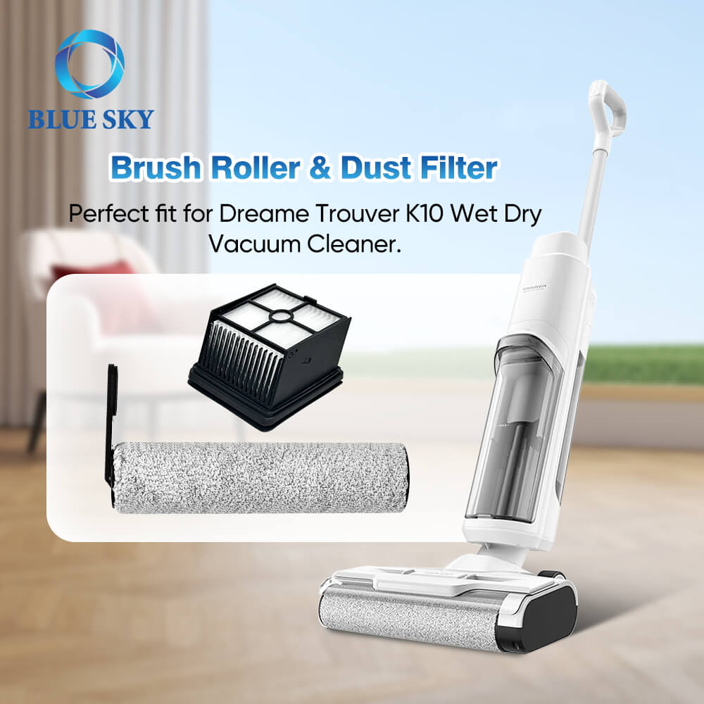 Vacuum Cleaner Parts, Brush Roller and HEPA Filter Kit for DREAME Trouver K10 & K10 Pro Vacuum Cleaner