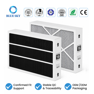 MERV 16 20x25x5 pleated HVAC air filter with activated carbon layer compatible with Lennox X6675 furnace system