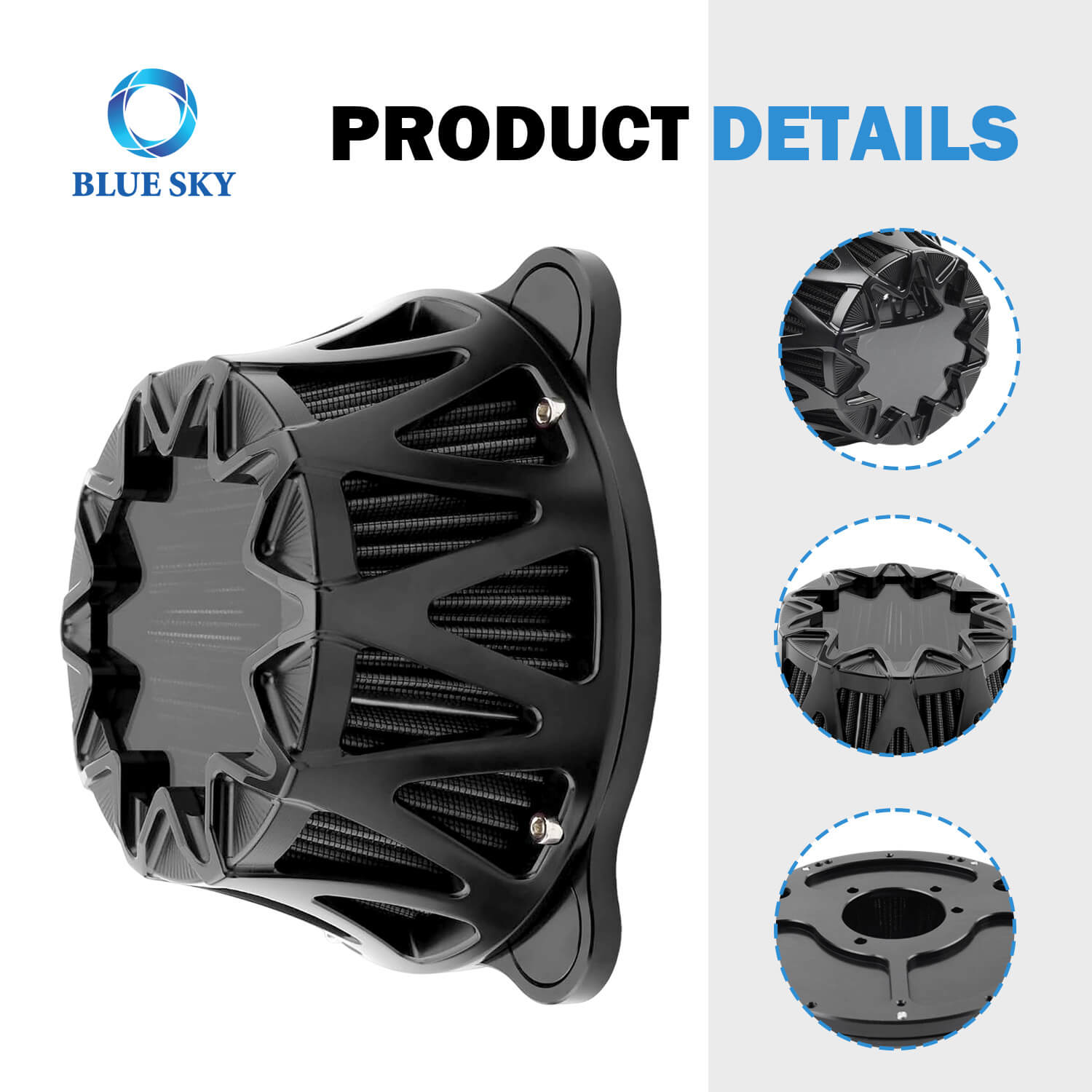 Details of Motorcycle Air Cleaner Filter Replacement for Harley FLTRX FLHR Softail 107 Slim Breakout Intakes 18-23 M8