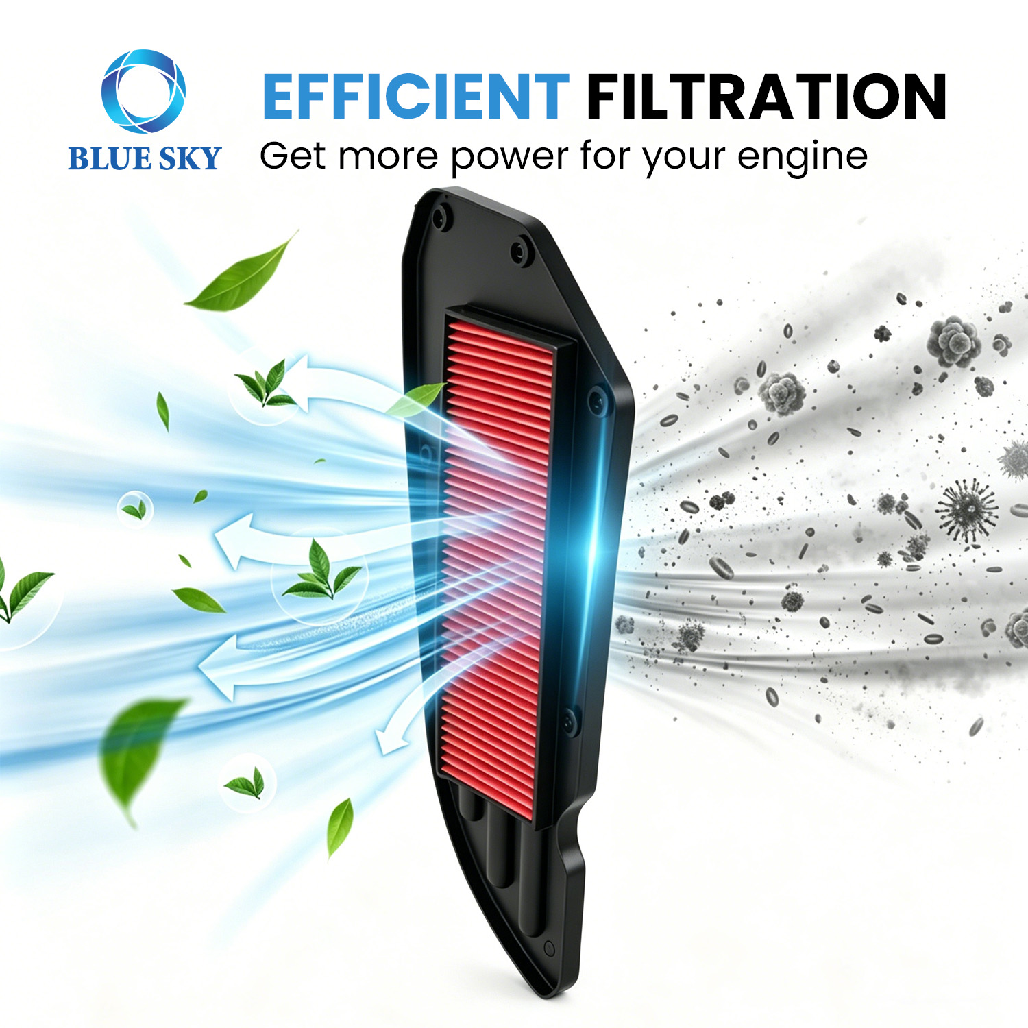 High performance motorcycle air filter replacement for KYMCO Downtown 300 350 series 2009-2016 scooter engine air filter