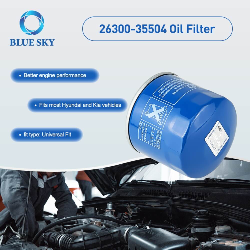26300-35504 Auto Oil Filter for Most Hyundais and KIA Models, Universal Car Oil Filter, Wholesale Automotive Oil Filter