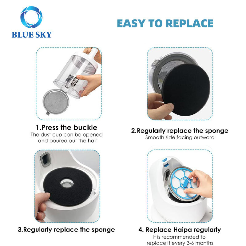 Washable HEPA Filter Sponge Replacement Part for Neakasa / Neabot P2 Pro Pet Grooming Kit & Vacuum Cleaner
