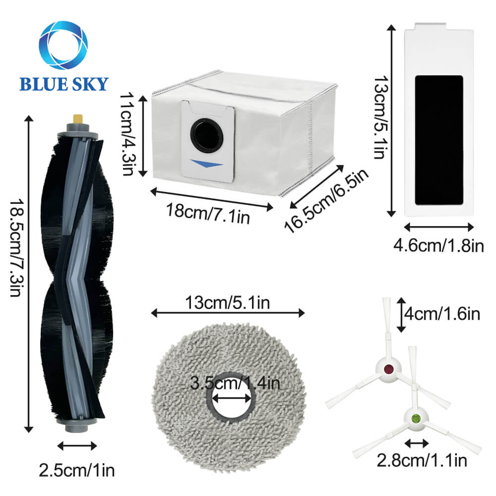 Size of Spare Parts for Ecovacs Deebot T20 OMNI T20e OMNI Robot Vacuum Cleaner
