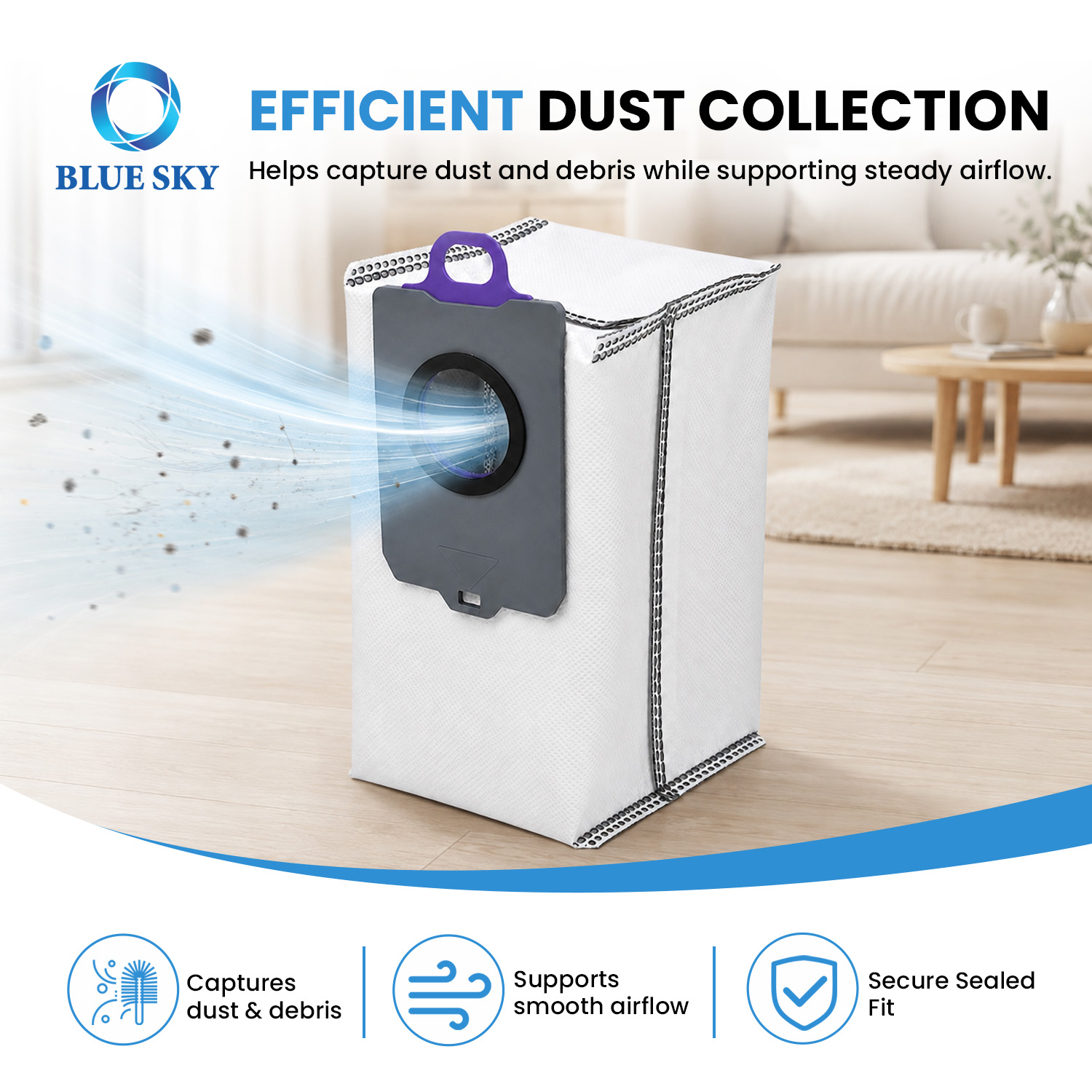 Replacement dust collection bags compatible with Narwal self-empty robot vacuum dock stations