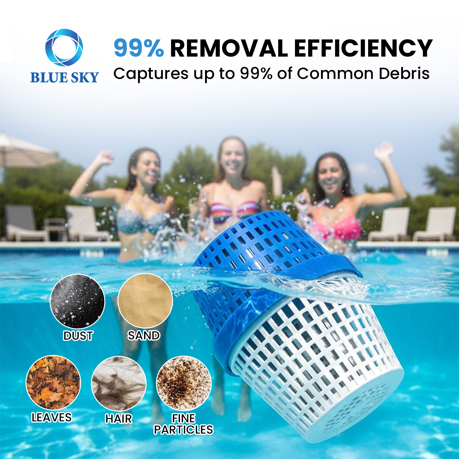 Pool unit treats for 7500-20000 gallon swimming pools compatible with above ground and in ground pool water maintenance