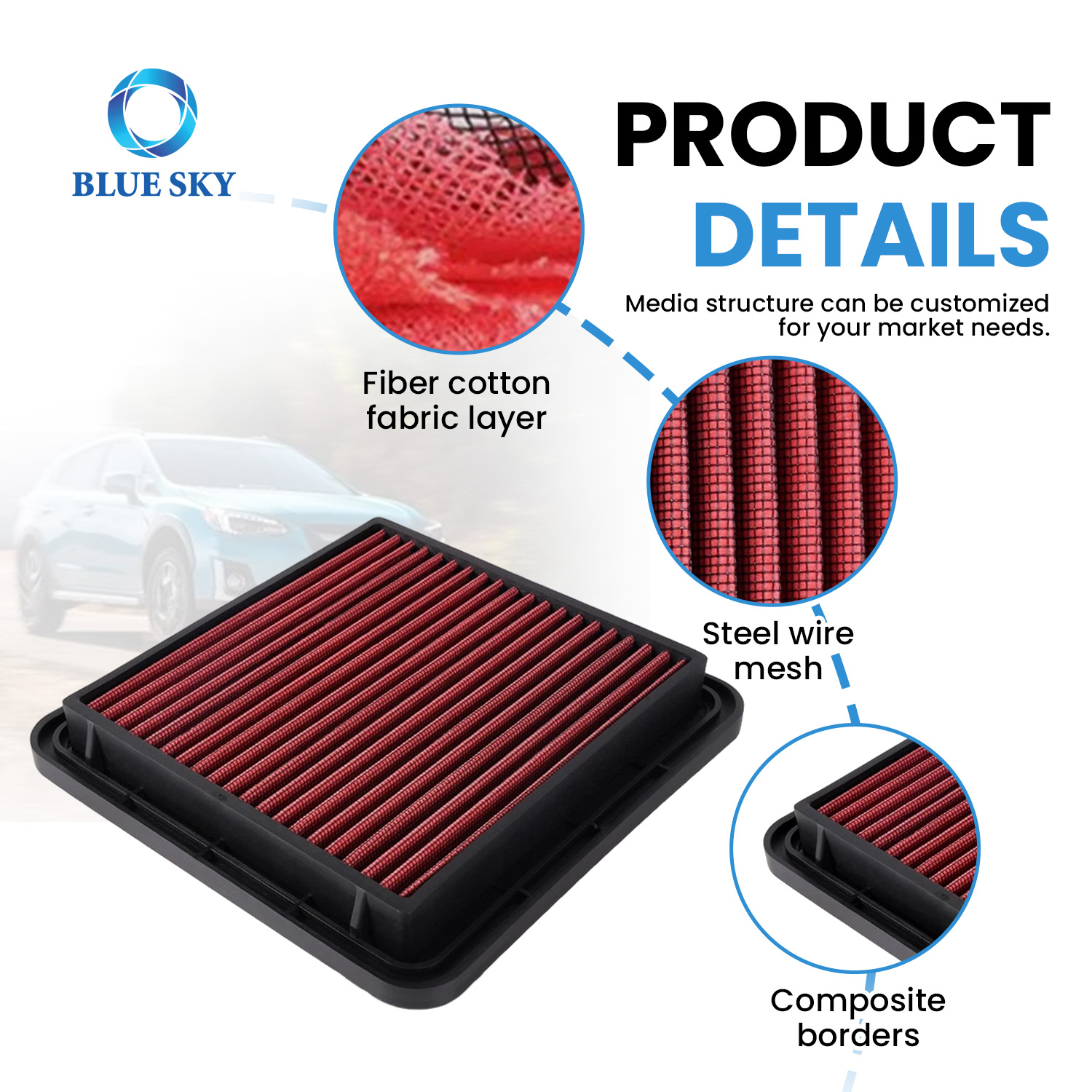 33-2304 drop-in engine air filter compatible with Subaru Legacy GT 2005-2009 and WRX WRX STI 2008-2011