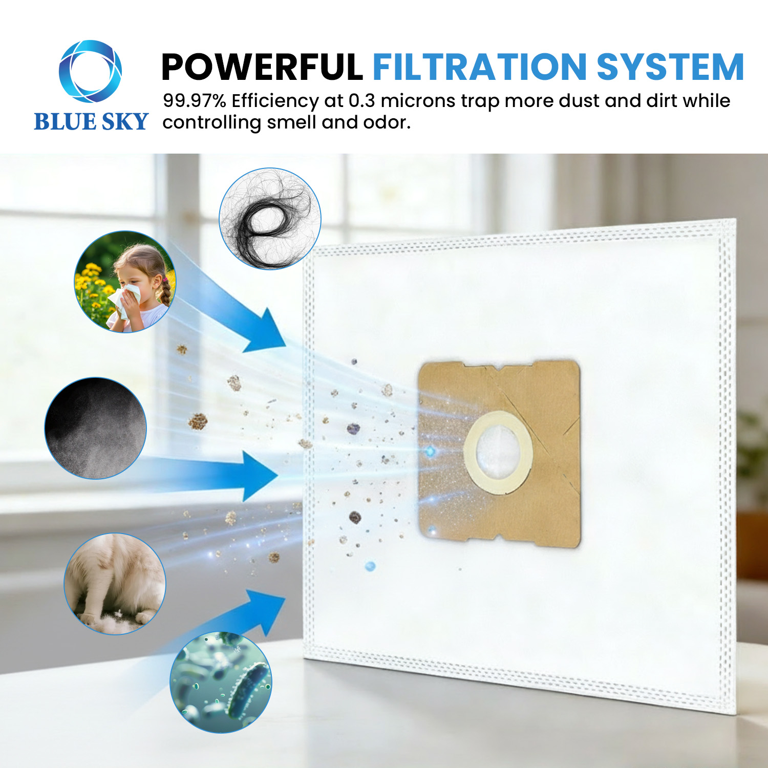 Type Z HEPA vacuum cleaner bags replacement for Riccar＆Simplicity compatible with RZH-6 SZH-6 high efficiency dust bags