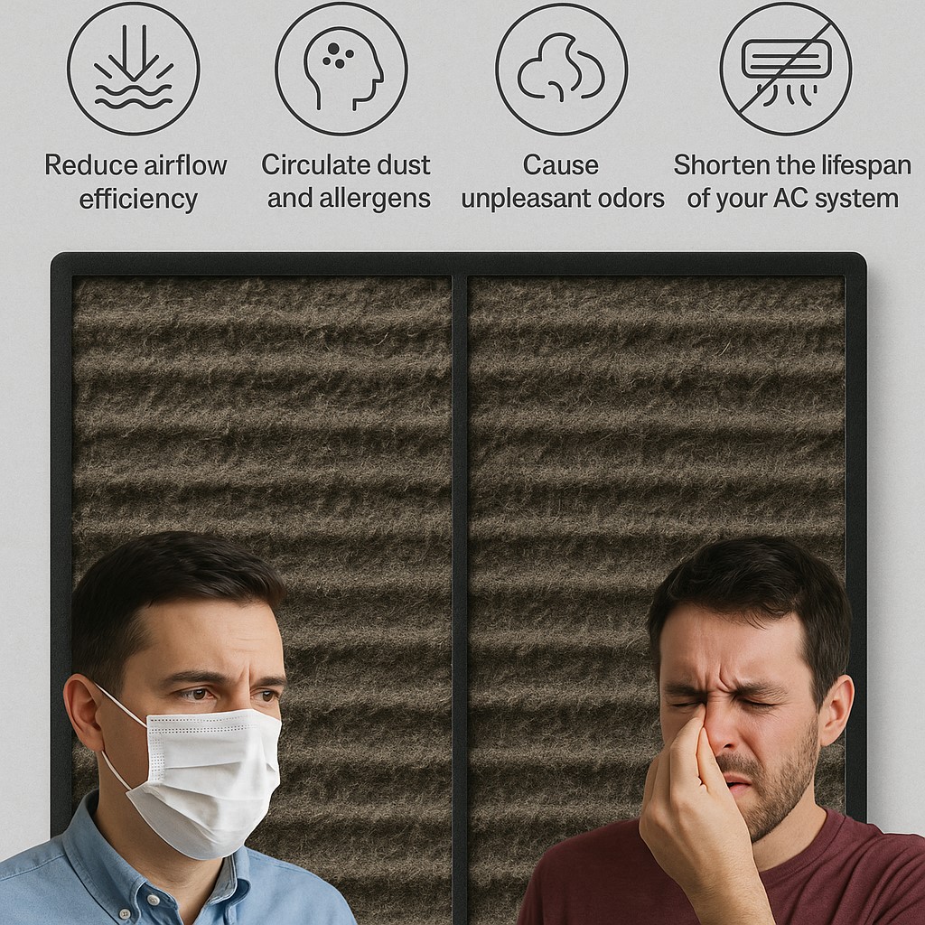 Results of not cleaning the air conditioner filter element in time
