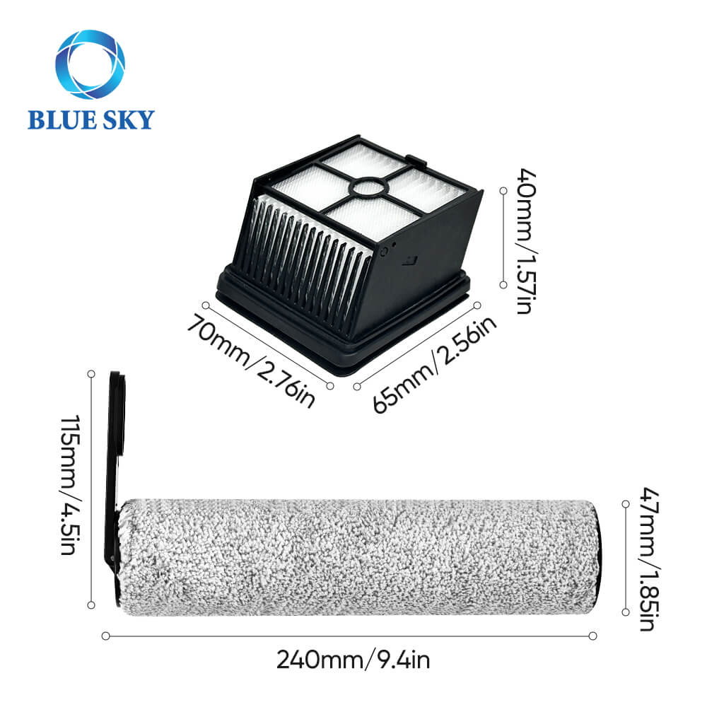 Size of Brush Roller and HEPA Filter Kit for DREAME Trouver K10 & K10 Pro Vacuum Cleaner