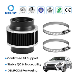 70mm cold air intake bypass valve filter universal clamp-on high flow engine protection air filter for automotive intake system
