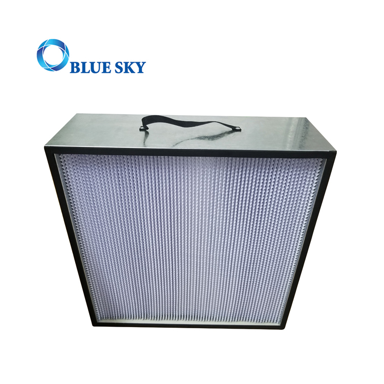 665X670X230mm Aluminium Frame Deep Pleat HVAC Box HEPA Filter